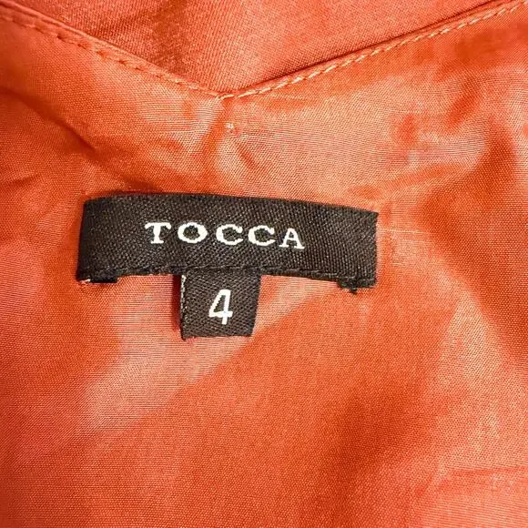 Vintage Y2K Silk Babydoll Braided Strap Sleeveless Fairy Midi Dress Rust Size 4 - Picture 8 of 11